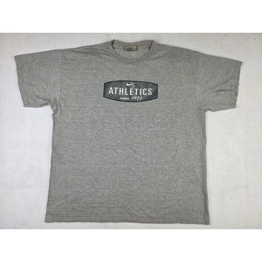 Vintage Nike White Tag Athletics Gray Tshirt Men's Size XL Center Swoosh
